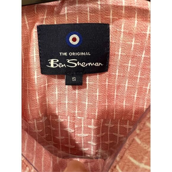 Ben Sherman NWT Men's Casual Button Shirt Coral Salmon Peach sz Small - Picture 4 of 5